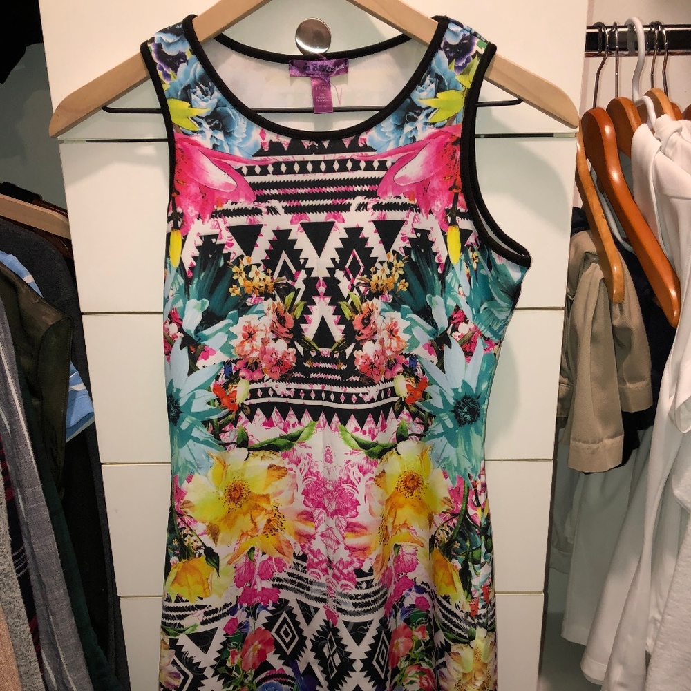 Tropical Flower and Pattern Dress